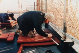 Measuring and cutting PlayBound Tile.