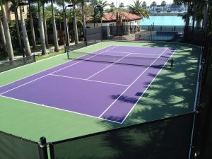 Laykold tennis court surfacing.