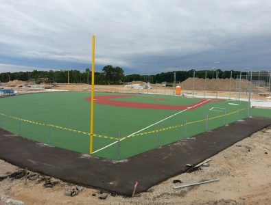 Miracle League all-rubber field in construction phase.