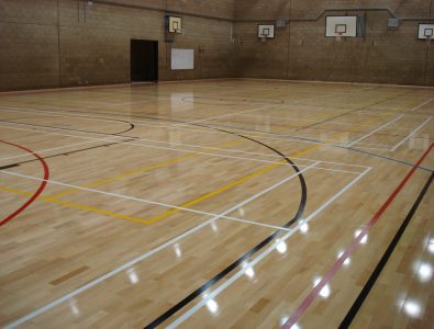 Boflex hardwood gym floor.