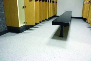 Aqueous vinyl roll floor.