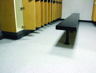 Aqueous vinyl roll floor.