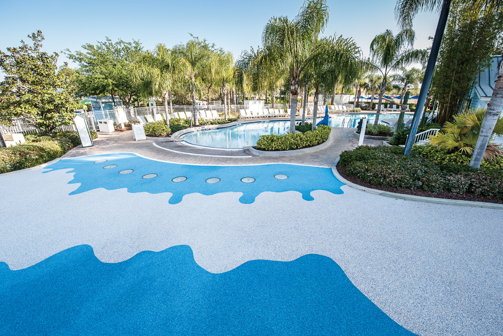AquaFlex surfacing won’t break down in chlorinated water or when exposed to UV rays.