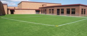An installation of green RecSport Turf at a school location