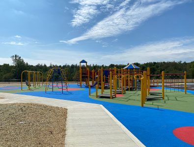 school playground with rubber surfacing