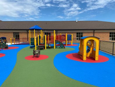 school playground with rubber surfacing