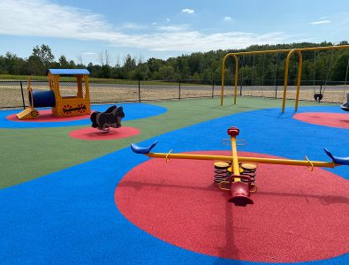 school playground with rubber surfacing