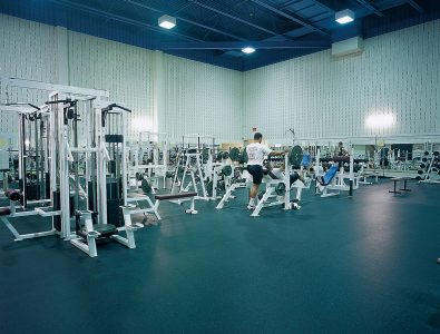 indoor gym with rubber fitness floor