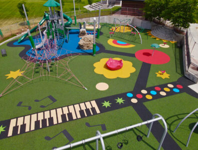 playground with rubber playground flooring