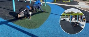 installing new pour in place rubber surfacing